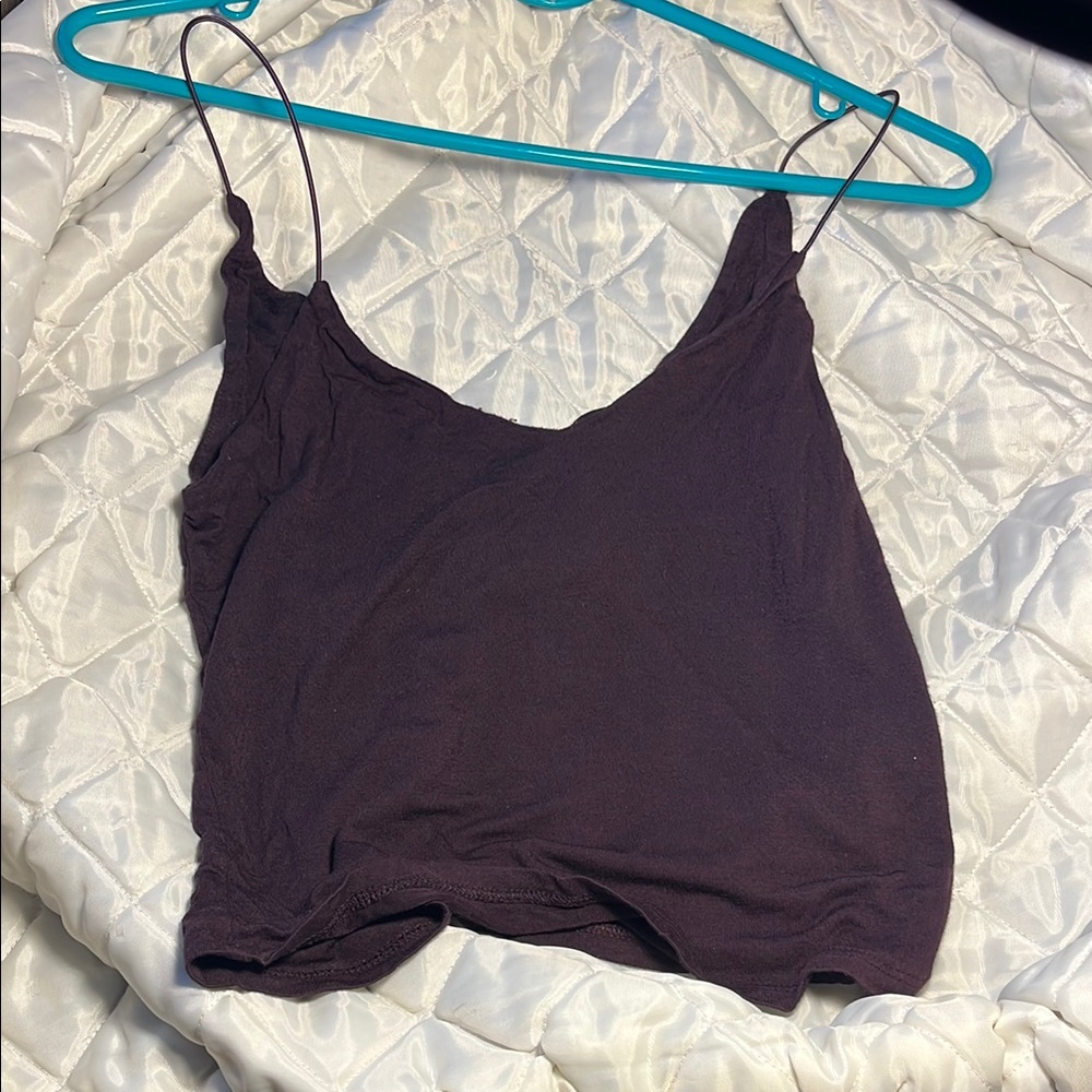 Eggplant Crop Camisole with Relaxed Fit